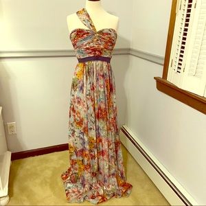 BCBGMaxAzria One-Shoulder Floral Dress